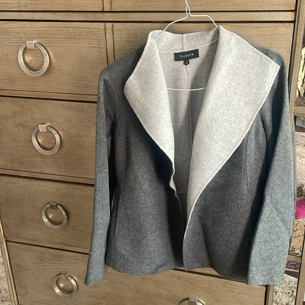 Talbots Open Front Wool Cardigan, Size M - image 2